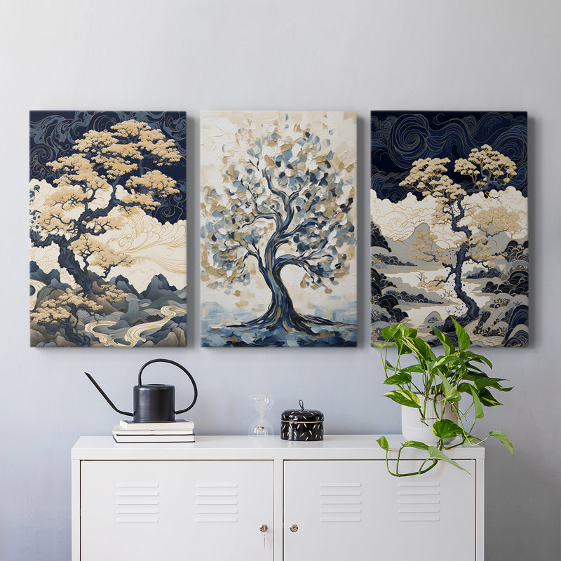 Lanscape Study Series XLIV - Ensemble de toiles tendues avec châssis Premium - Prêt à être accroché