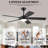 52" 5-blade Ceiling Fan With Lights And Remote Control-1909933092