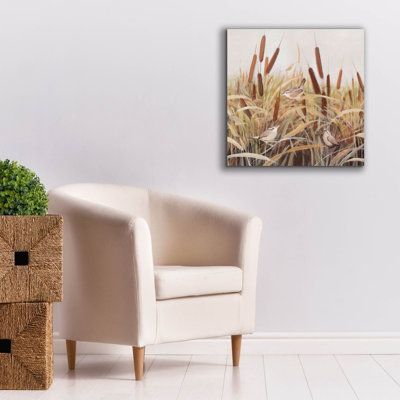 Art mural sur toile Gracie Oaks «Whispering Cattails 3» par Julia Purinton