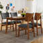Ensemble de table de salle à manger Mid-Century moderne pour 4 personnes, table de salle à manger en bois massif et chaises en bois massif, table de salle à manger de style campagnard 5 pièces et 4 chaises rembourrées pour la maison, la cuisine, l’