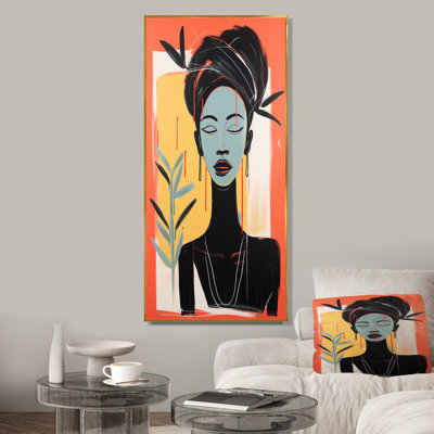 " Black & Pink Traditional African Art Portrait II "