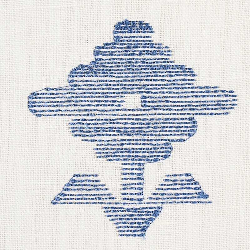 Rubia Embroidery Fabric, Blue