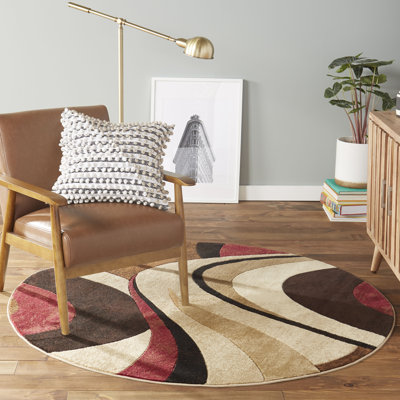 Rubith Abstract Brown/Beige Area Rugs