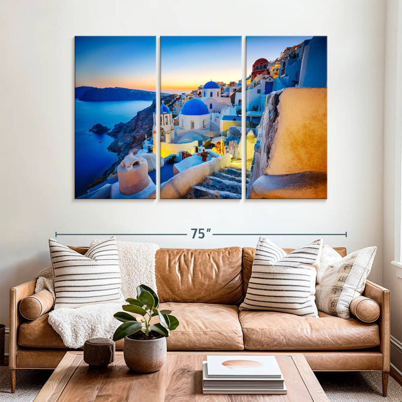 Sebbie Dusky Oia, 42" H x 65" W