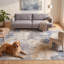 Tapis Cove moderne à poils courts, style aquarelle abstraite, bleu, gris, or, crème, ivoire, lavable à la machine, antidérapant, pour l'intérieur et l'extérieur, adapté aux animaux domestiques, idéal pour le salon, la chambre, la salle à manger, l'entrée, le couloir ou le bureau.-158129148