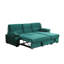 Canapé-lit modulaire réversible en tissu de velours vert l 97,5 po Kipriano-1701057195