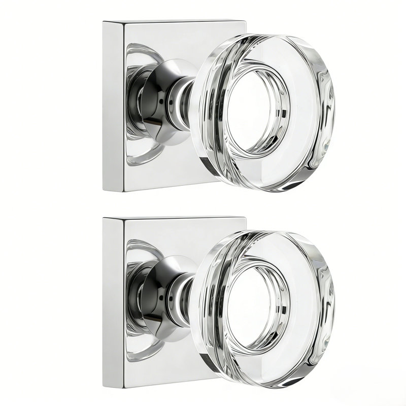 Faux boutons de porte en cristal Coolnews Retro Elegant Series, Chrome poli