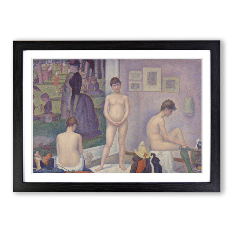 Models by Georges Seurat - Picture Frame Painting, 27cm H x 36cm W x 2cm D, Black