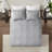 Reversible Quilt Bedding Set, Gray Cotton, Classic Pattern For All Seasons