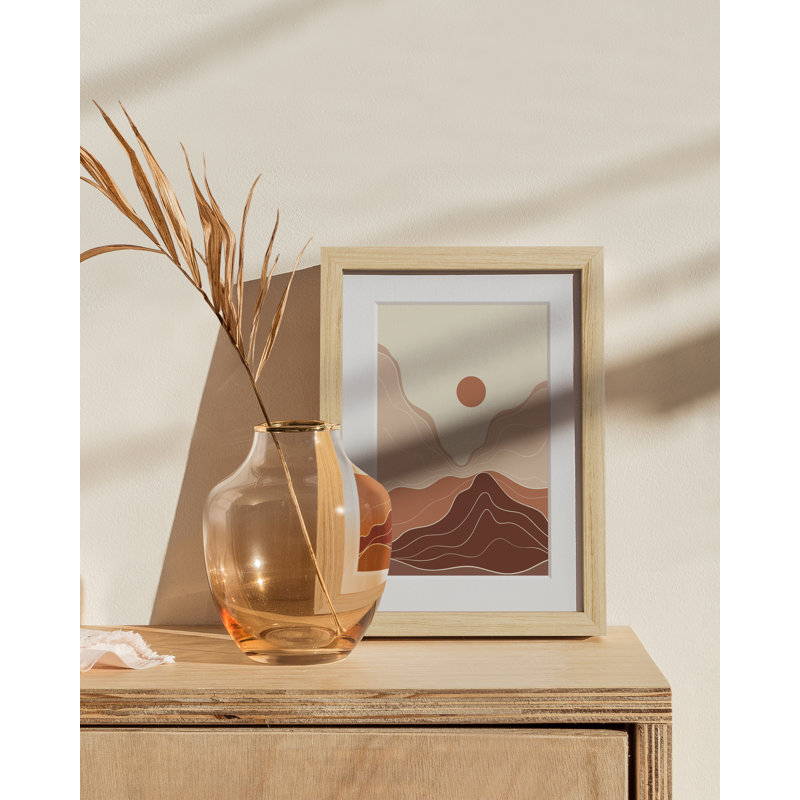 Cadre photo en bois massif avec verre, Beige, L 6 po x H 8 po