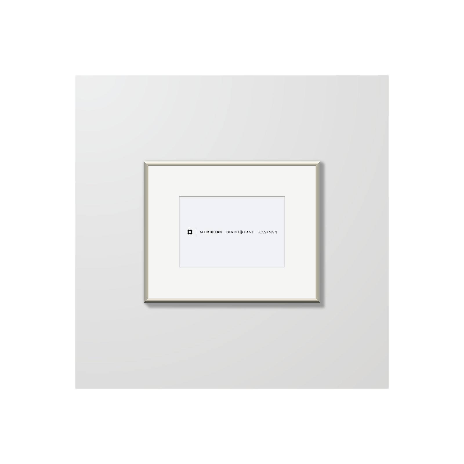 Feronia Metal Picture Frame with Mat, Silver, 6" x 4"