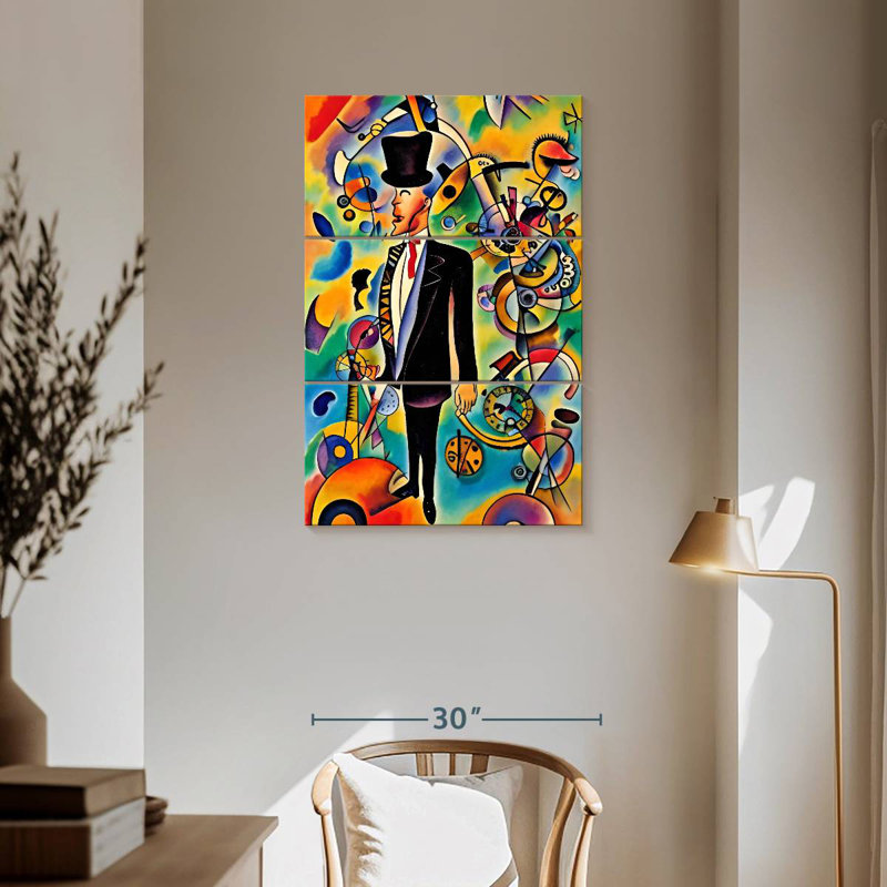 Leisha, un homme d'affaires - dans le style de Picasso, H 57 po x l 36 po