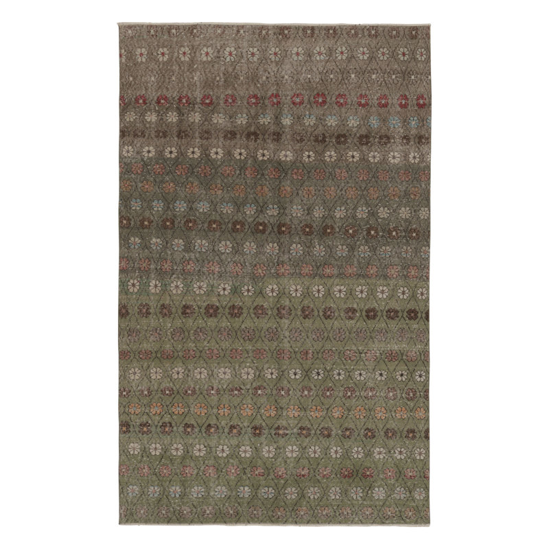 Distressed One-of-a-Kind 5'1X8'8 Hand Knotted Area Rug