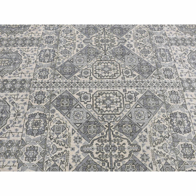 Tapis gris en laine nouée à la main 8 pi 2 po x 10 pi 5 po 24D3430056974547B30FF79EF24E749B