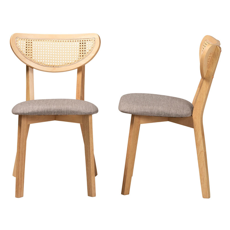 Charnese Upholstered Dining Chair, Natural Oak