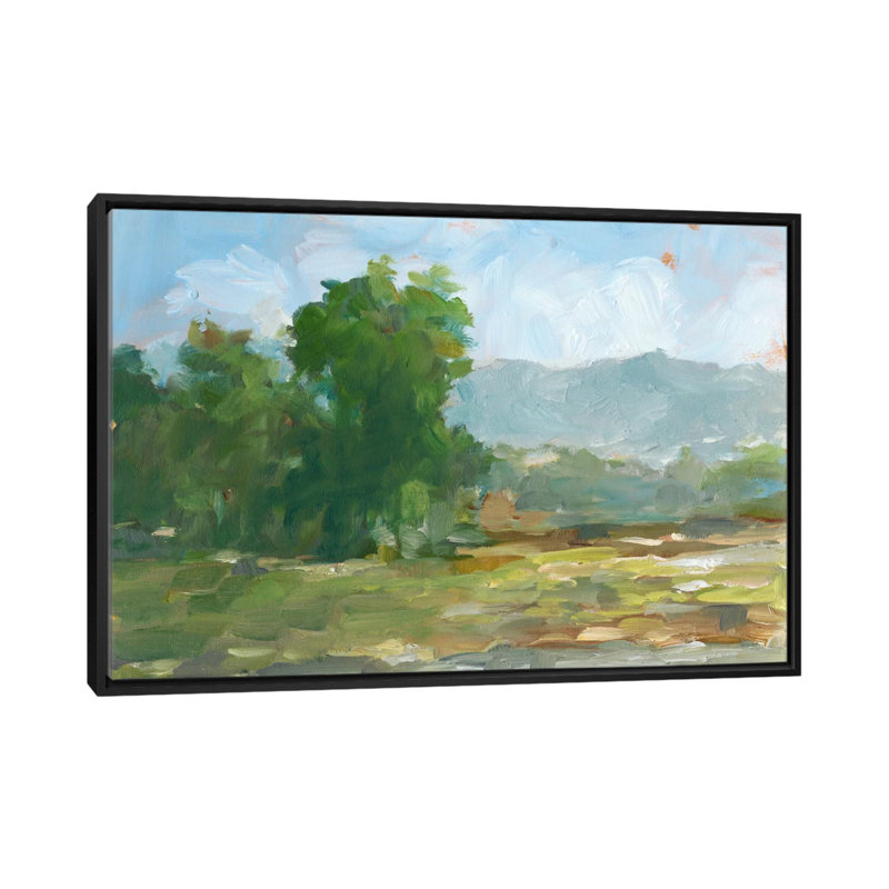 « mountain backdrop ii », impression sur toile, H 18 po x l 26 po x P 1,5 po, Toile avec cadre noir, Pas de tapis