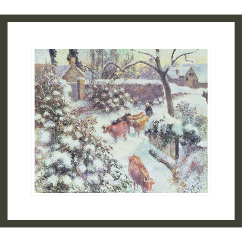 «Effet de Neige a Montfoucault» par Camille Pissarro, impression giclée encadrée, H 17,75 po x l 20,16 po