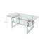 Table basse rectangulaire à deux niveaux en verre trempé Kai Lee, 100 cm L x 50 cm P x 45 cm H