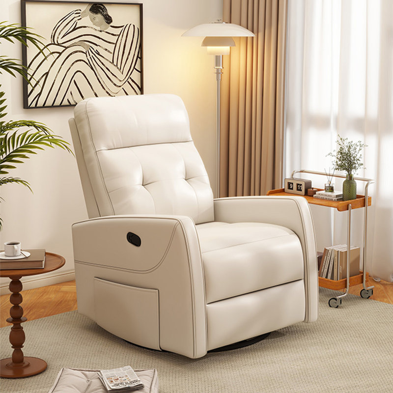 Simple fashion sofa rotary lazy home recliner, White