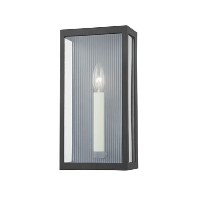 1 Light Exterior Wall Sconce - Textured Black/Weathered Zinc -  Troy Lighting, B1031-TBK/WZN