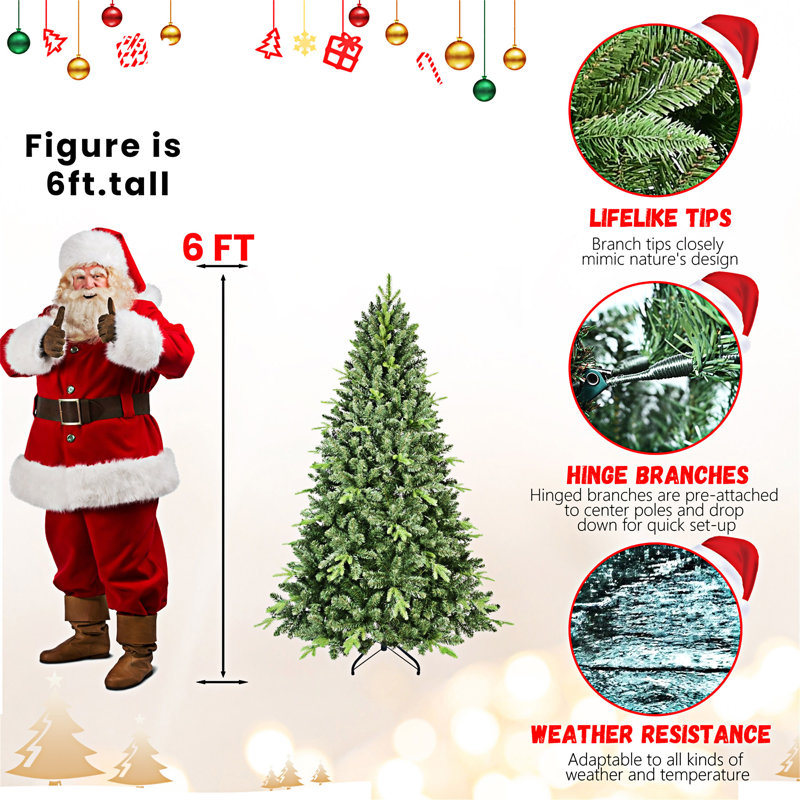 Arbre de Noël classique avec support en métal, H 7,5 pi