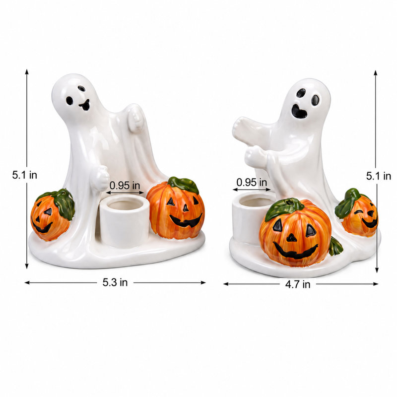 Ensemble de porte-bougies en céramique Halloween