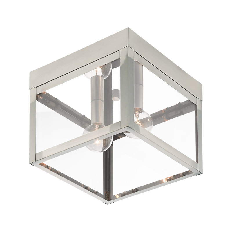 Plafonnier semi-encastré extérieur l 8 po Destina, Nickel brossé