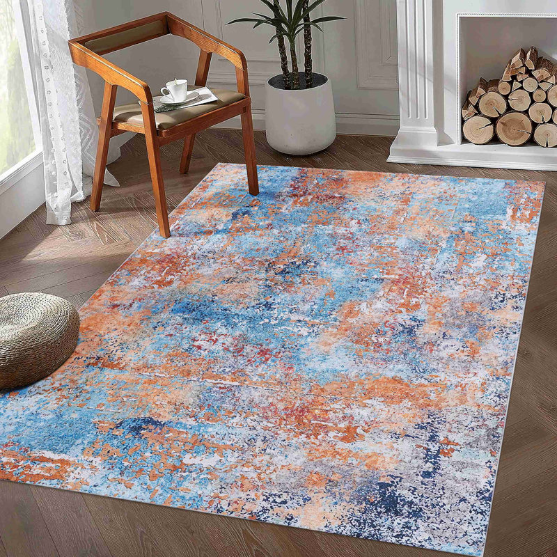 Multi Washable Rug Area Rug, Rectangle 8' x 10'