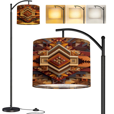  Lampe sur pied à arc Arc-en-ciel à motif géométrique amérindien Navajo Tribal