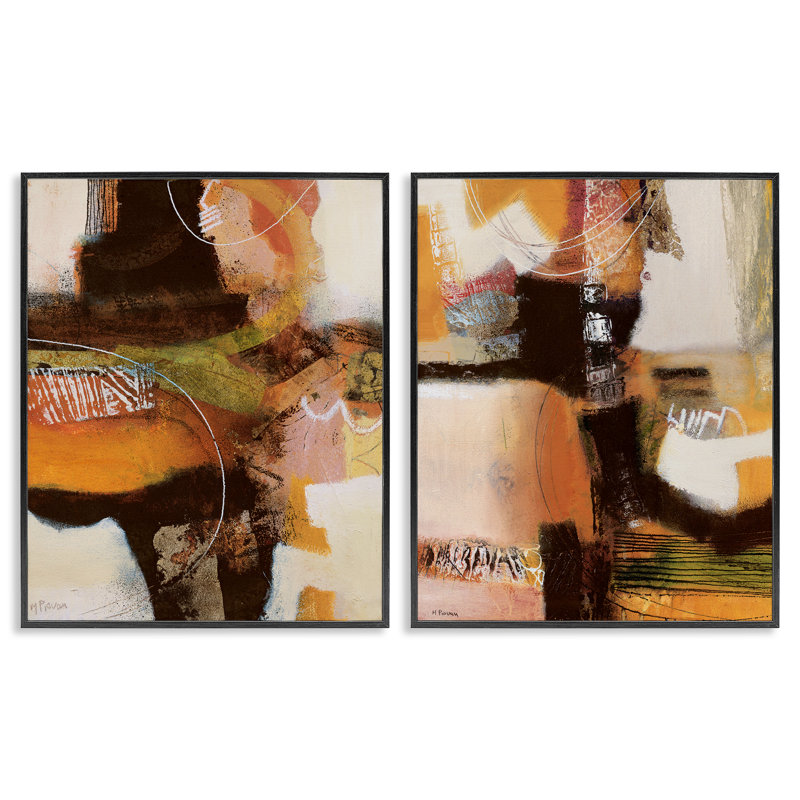 Ensemble de 2 giclées encadrées Cromatismos Contrast Neutrals, par Maurizio Piovan, H 20 po x l 32 po