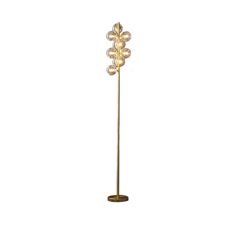 Greiner 169cm Novelty Floor Lamp, Satin Gold, Cognac