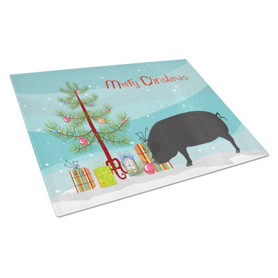 Grande planche à découper de noël en verre trempé caroline de trésors de noël devon