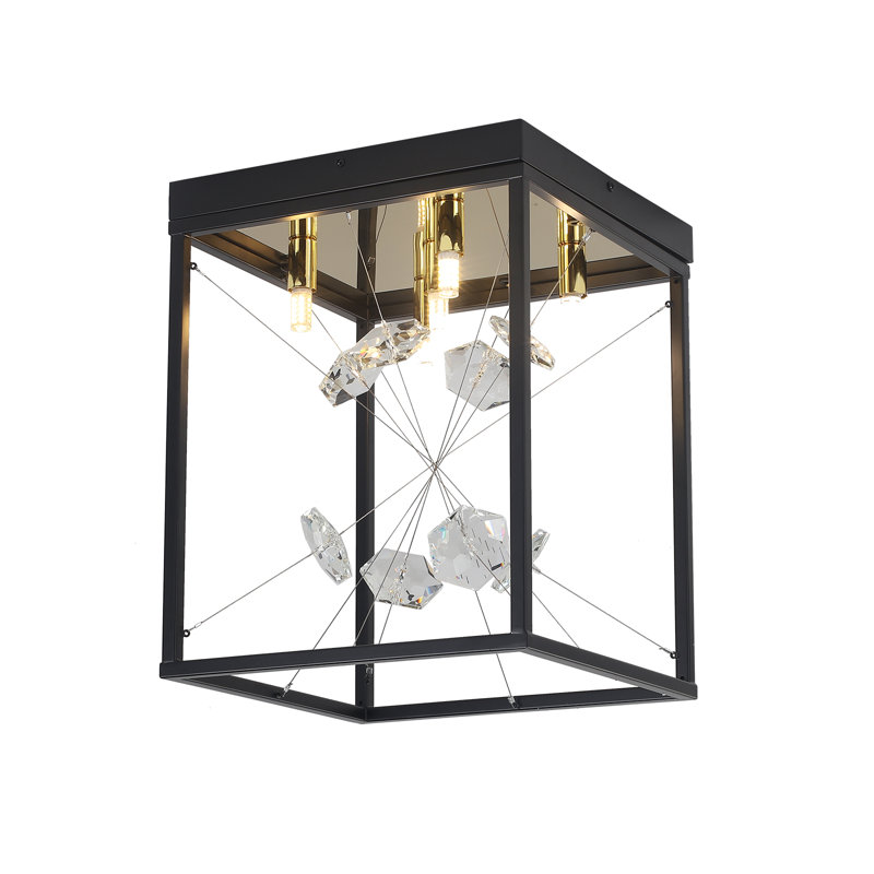 Plafonnier encastré rectangulaire en métal 5 lumières