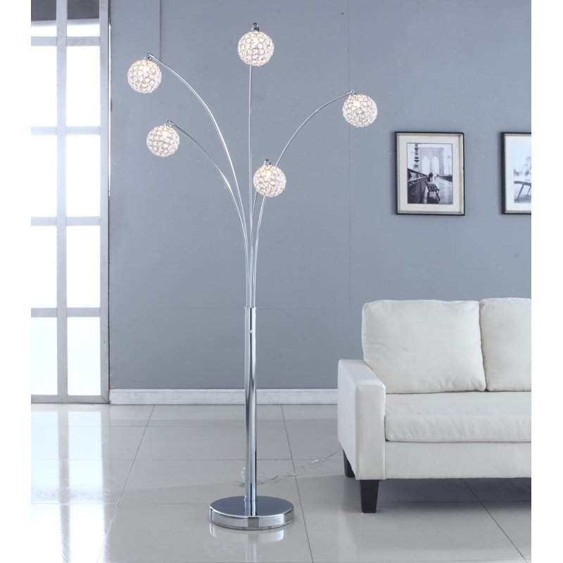 Lampe sur pied arquée 84" en cristal Manhattan