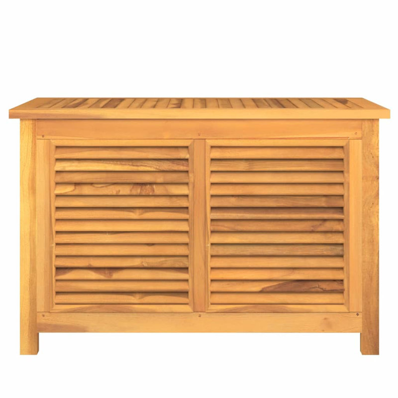 Ophelia & Co. Shawnda 90cm W Water Resistant Teak Solid Wood Deck Box in Brown