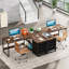 Bureau d'ordinateur en L 59 po avec tiroirs et tablettes de rangement (sans la chaise)