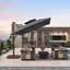 Grand parasol 108 po x 144 po rectangulaire extérieur en porte-à-faux beige avec base et rotation à 360 degrés-131292419