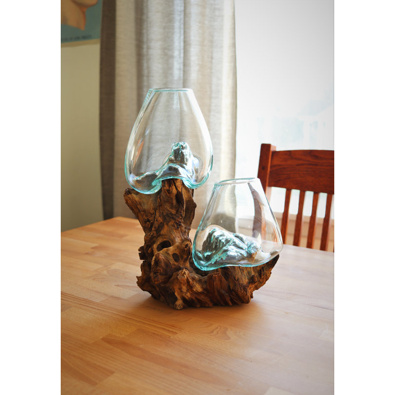 Sculpture en verre double fondu