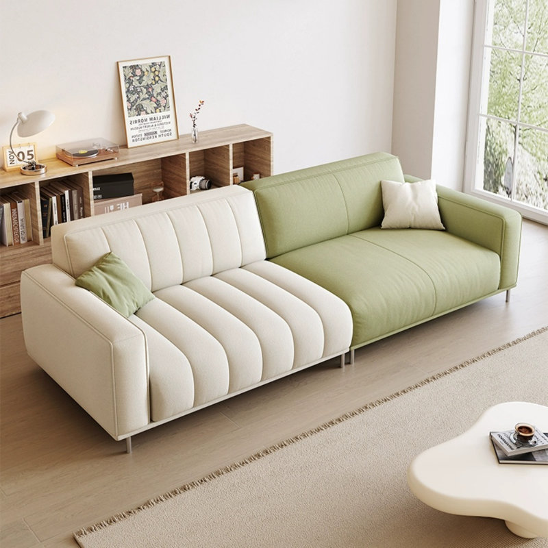 Simple And Creative Sofa, Green/Off White