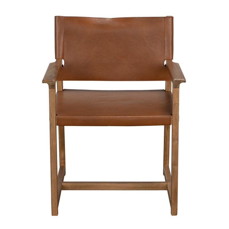 Chaise avec accoudoirs en cuir Xavier