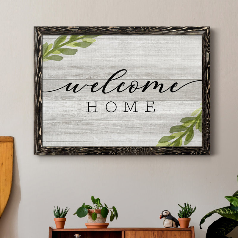 Welcome Home - Reproduction de photo sur toile, H 31 po x l 44 po x P 1 po, Cadre noir