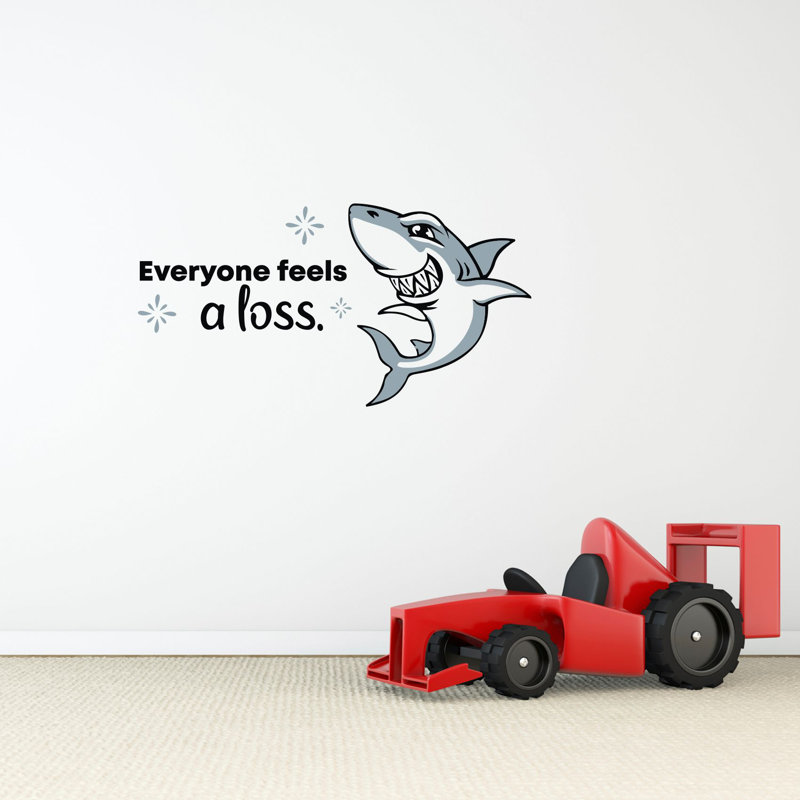Décalcomanie murale en vinyle « All feels Shark », H 20 po x l 40 po x P 0,05 po