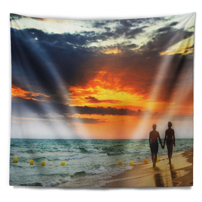 Lovers au tapisserie de plage en polyester mer avec accessoires suspendus inclus, H 50 po x l 60 po