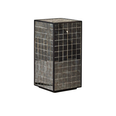 Mosaico Glass Solid Wood Plant Stand