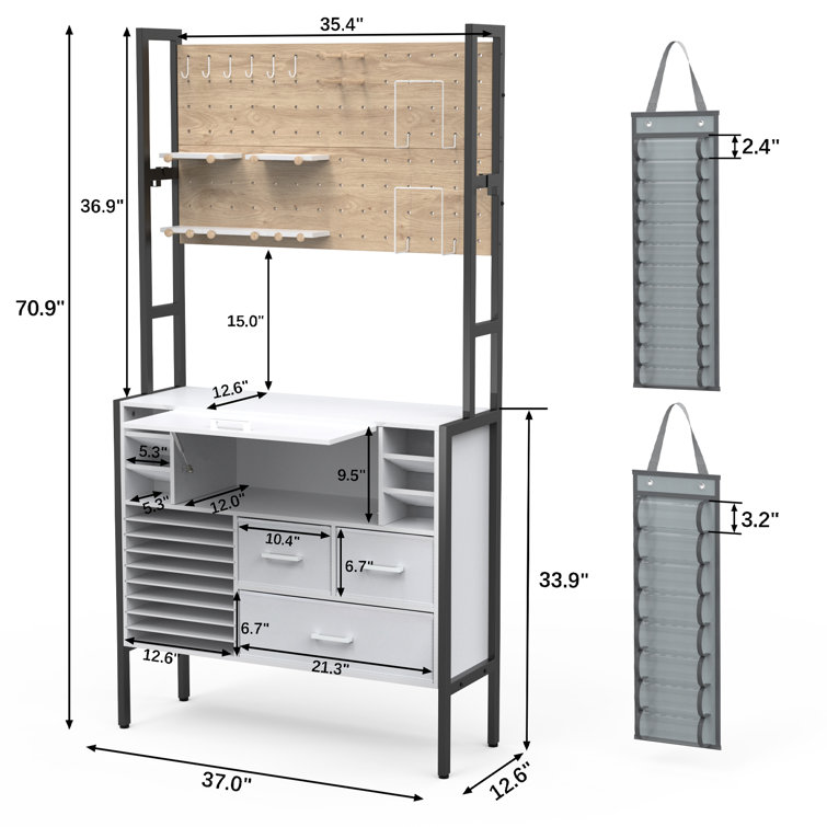 GDLF Cricut 37'' x 12.6'' Crafting Storage Cabinet