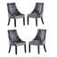 Rosamond 4 Person Dining set - a Rectangular Wooden Dining Table with Metal Legs and a Set of 4 Quilted Ring Knocker Velvet Dining Chairs for Dining Room - Modern Dining Table Set-1345335814