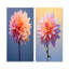 Coral et bleu Dahlia Dance - ensemble de 2 impressions sur toile Dahlia-102569899-102569896