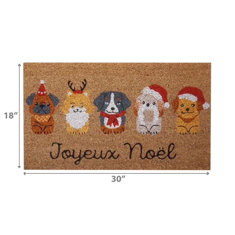 Tapis de porte en fibre de coco (Joyeux Noel - Animaux de compagnie)