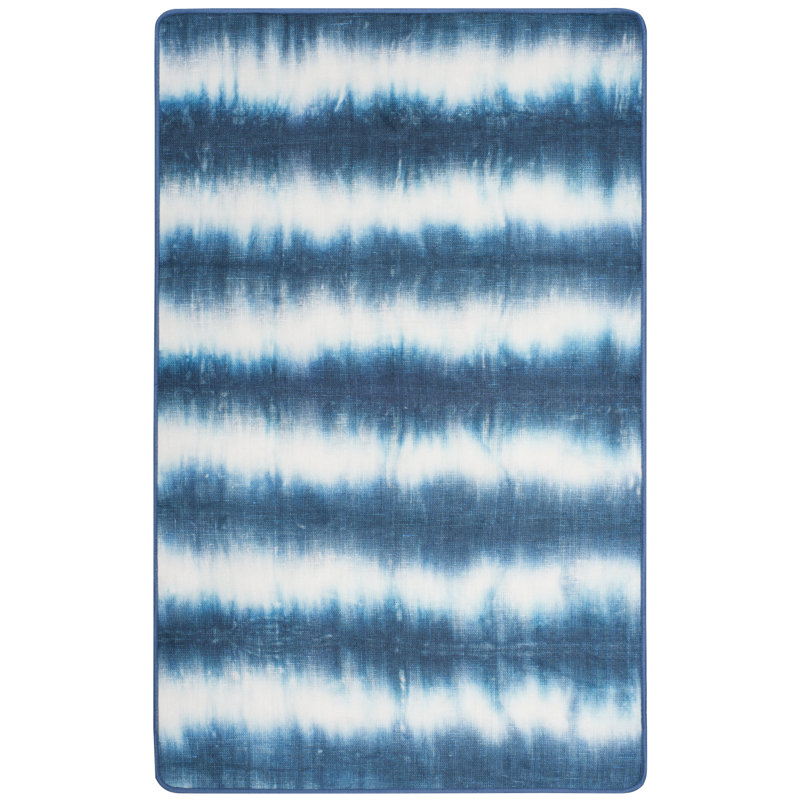 Tapis ivoire / bleu Brandt, Rectangle 3 pi x 5 pi