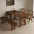 Nut-brown Half-circle Solid Wood Dining Table-124409253